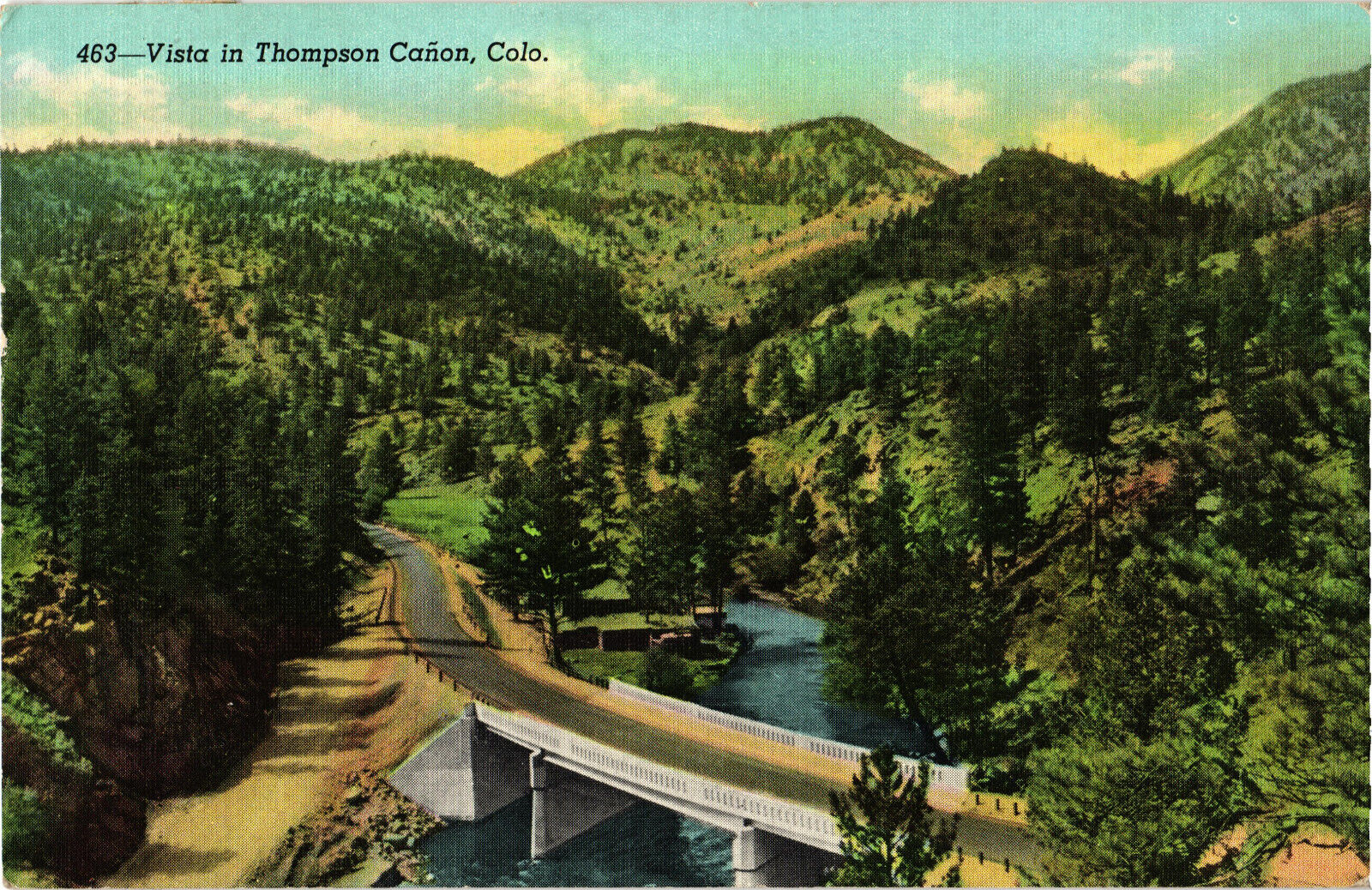 Vista in Thompson Canon, Colorado Postcard Posted