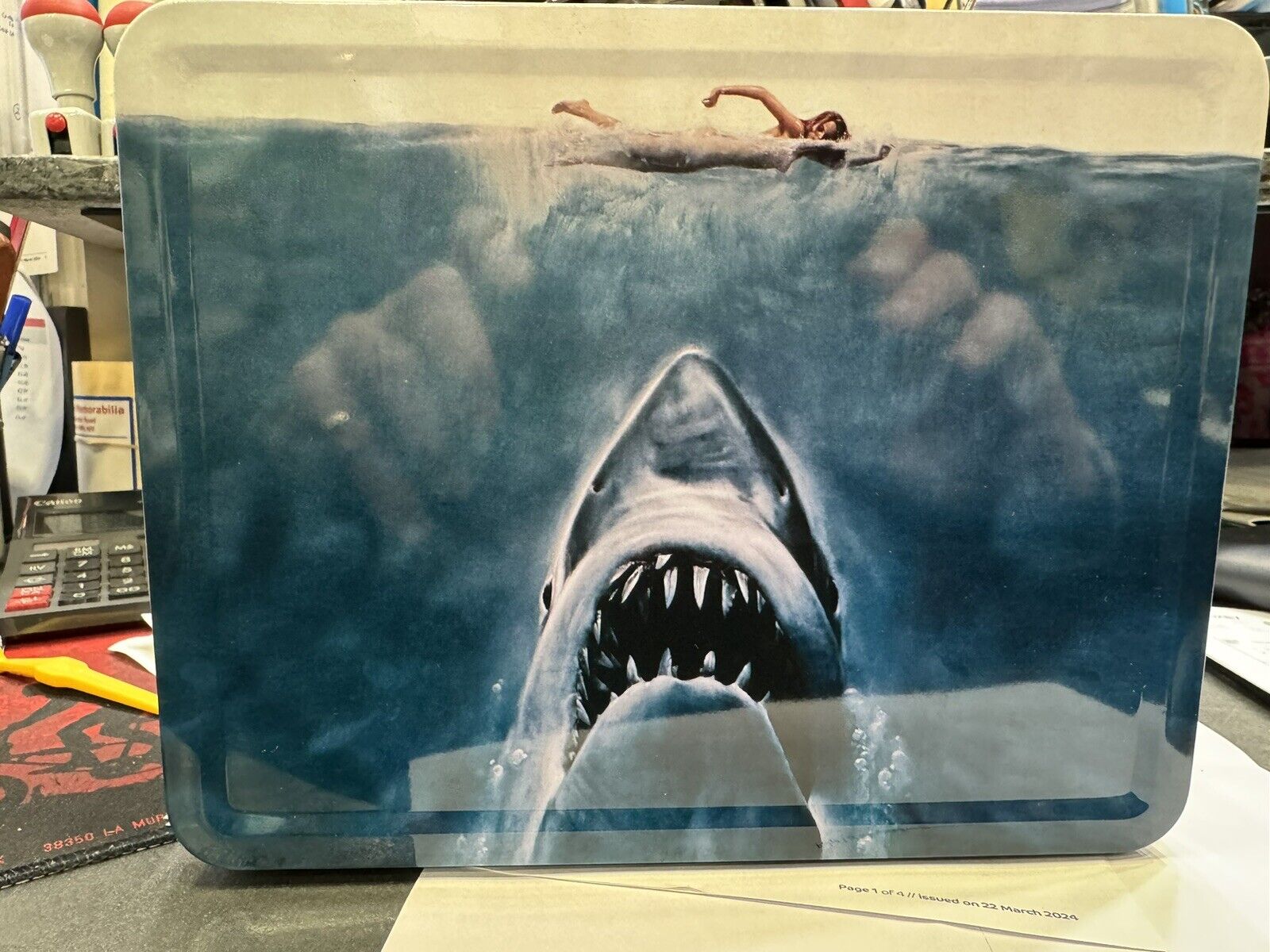 Official  Jaws Tin Tote Lunchbox USA Import