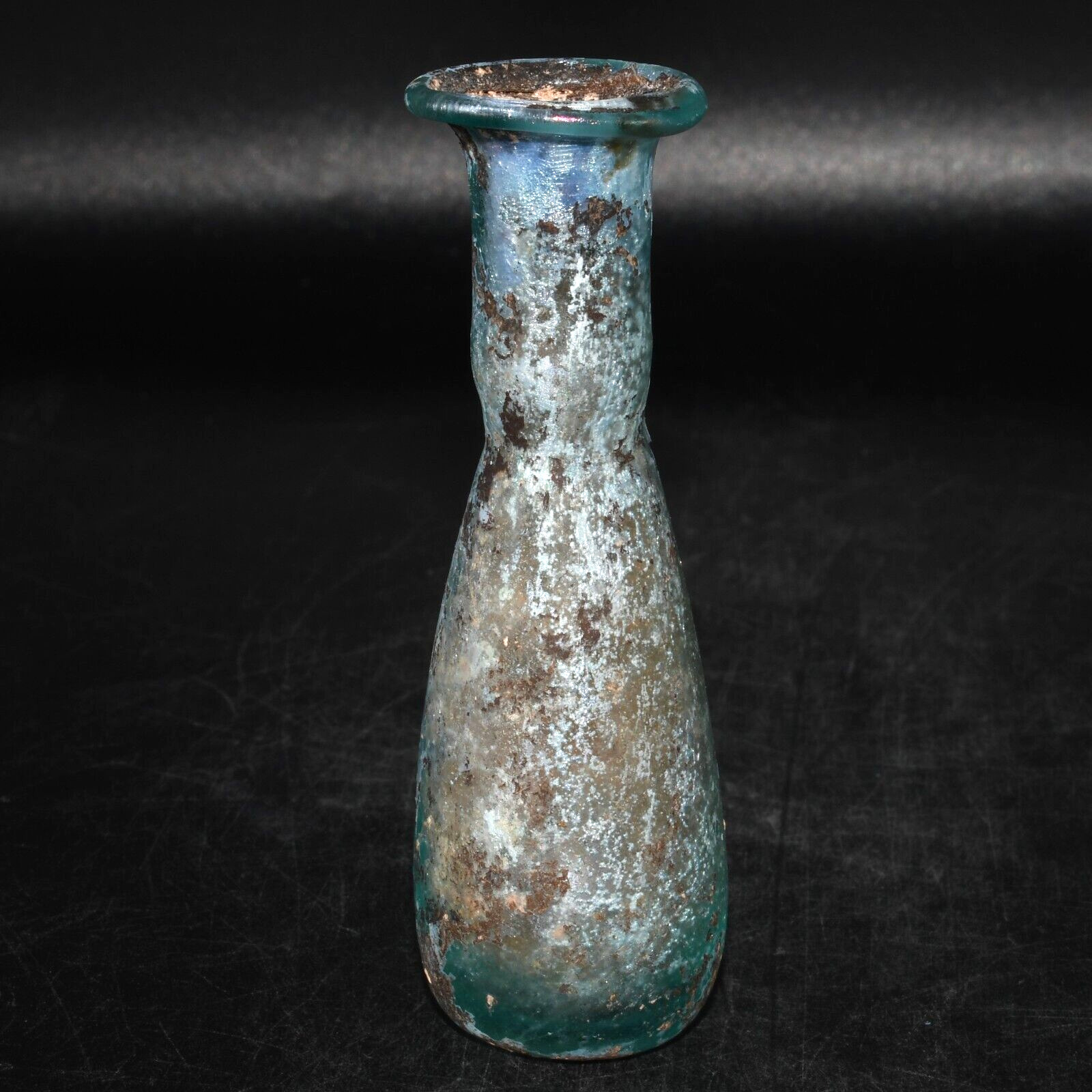Ancient Roman Glass Unguentarium Bottle in Perfect Condition Ca. 1st Century AD