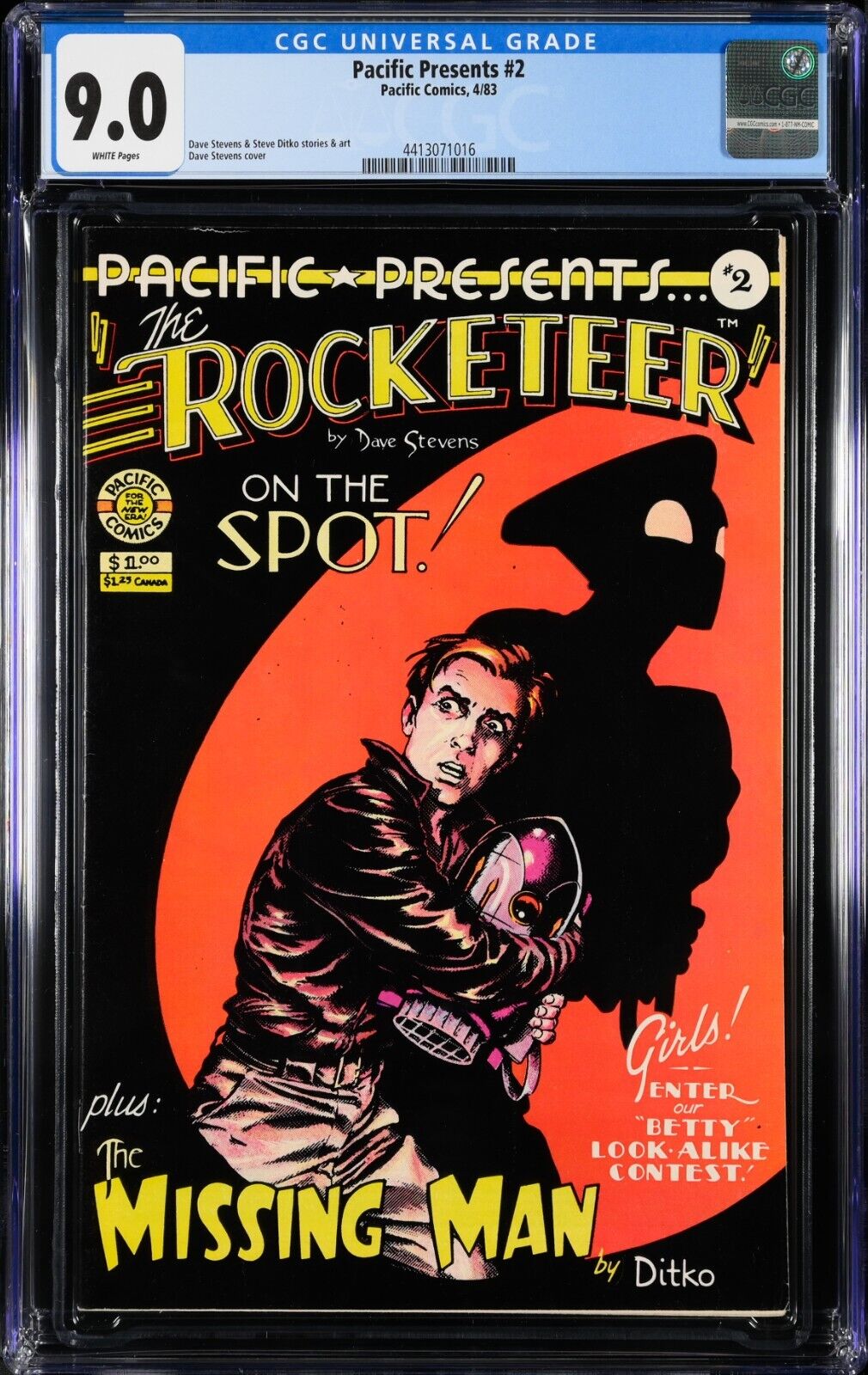 Pacific Presents #2 CGC 9.0 Comics 1983 The Rocketeer Dave Stevens Cover Ditko