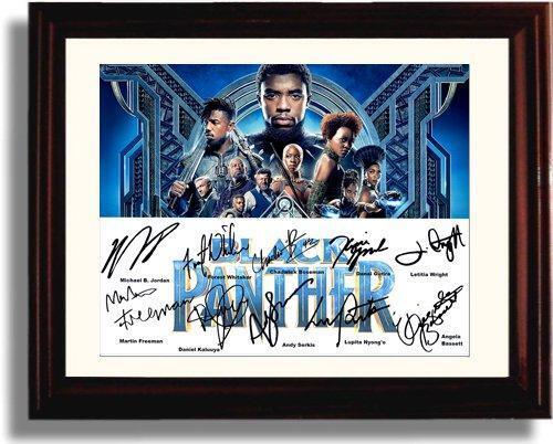 Unframed Black Panther Autograph Promo Print - Cast Signed