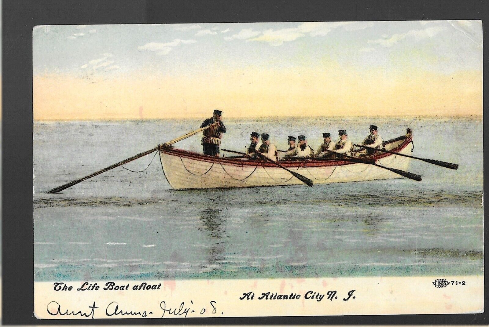 1908 Postcard:The Life Boat Afloat, Atlantic City NJ