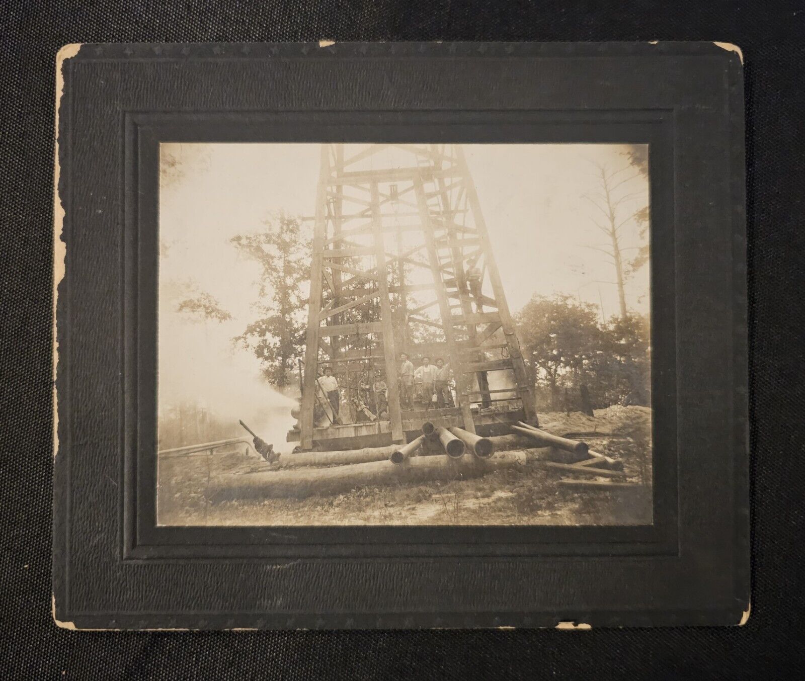 Occupational Drilling or Lumber Antique Cabinet Card Photo
