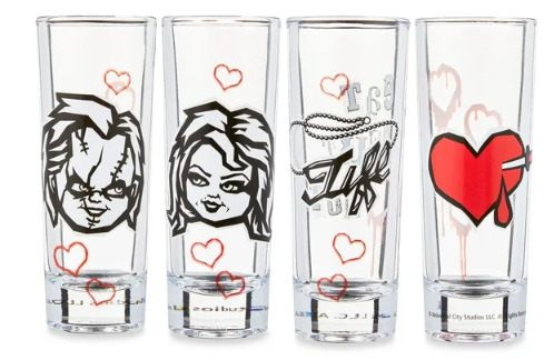 Chucky and Bride Tiffany Shot Glass Set of 4 2oz