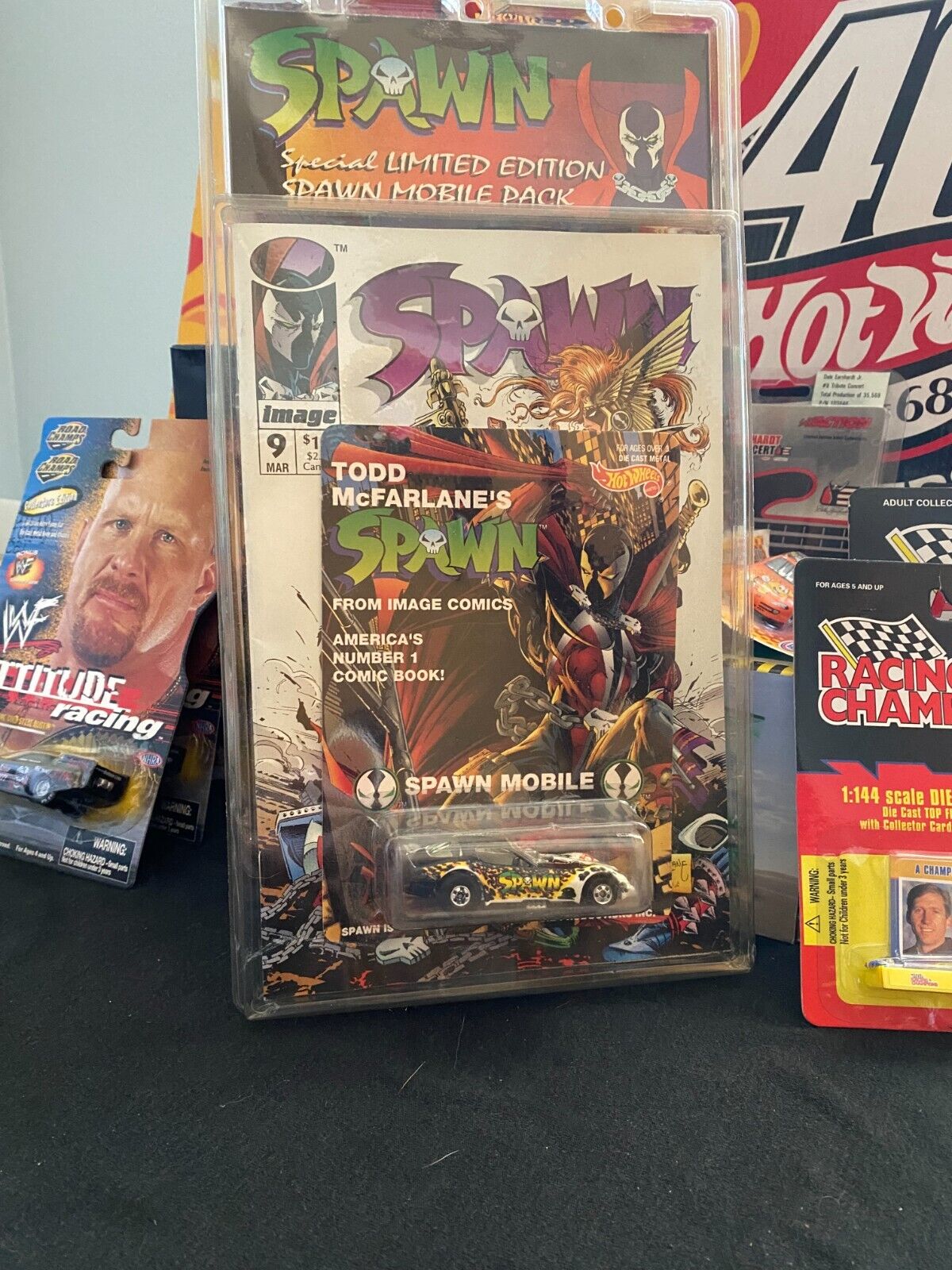 Hot Wheels SPAWN MOBILE funny car 1/5000 with SPAWN Image Comic #9 MISP 1993