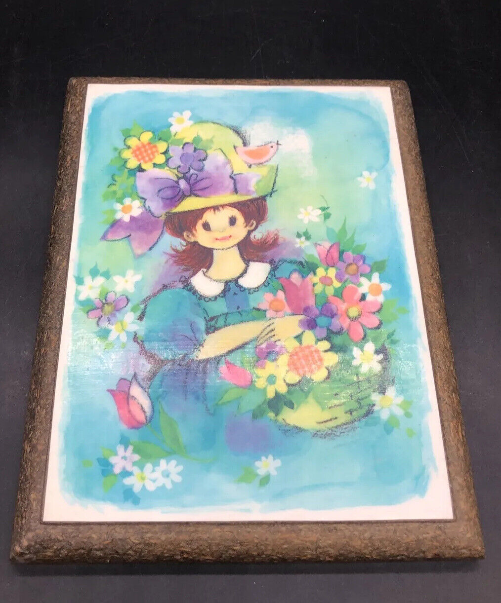Vintage Hanging Plaque 8.5 Tall Adorable Coronation Collection Girl Hat