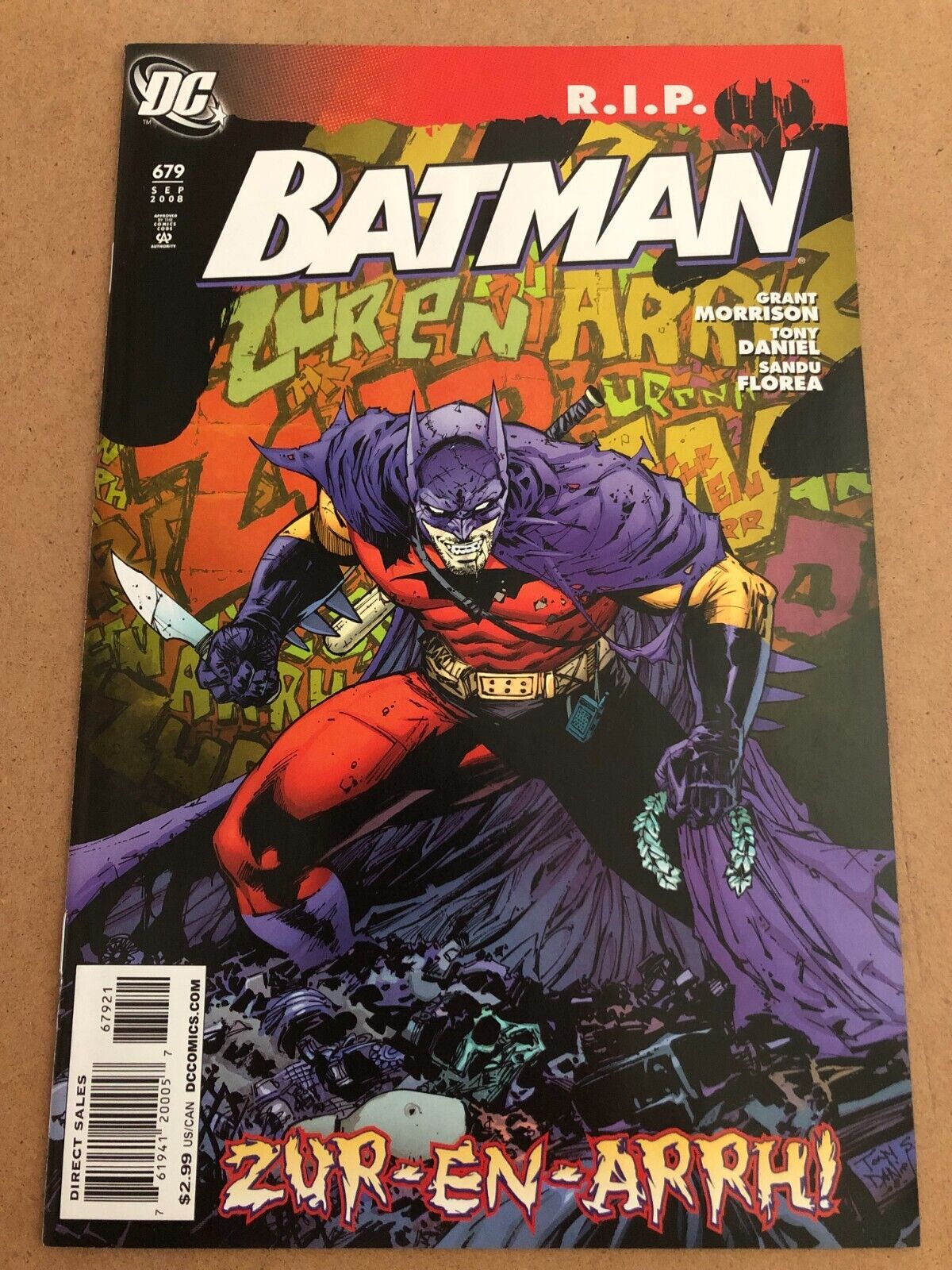 Batman #679 Tony Daniel 1:25 Variant Cover Zur-En-Arrh R.I.P Grant Morrison