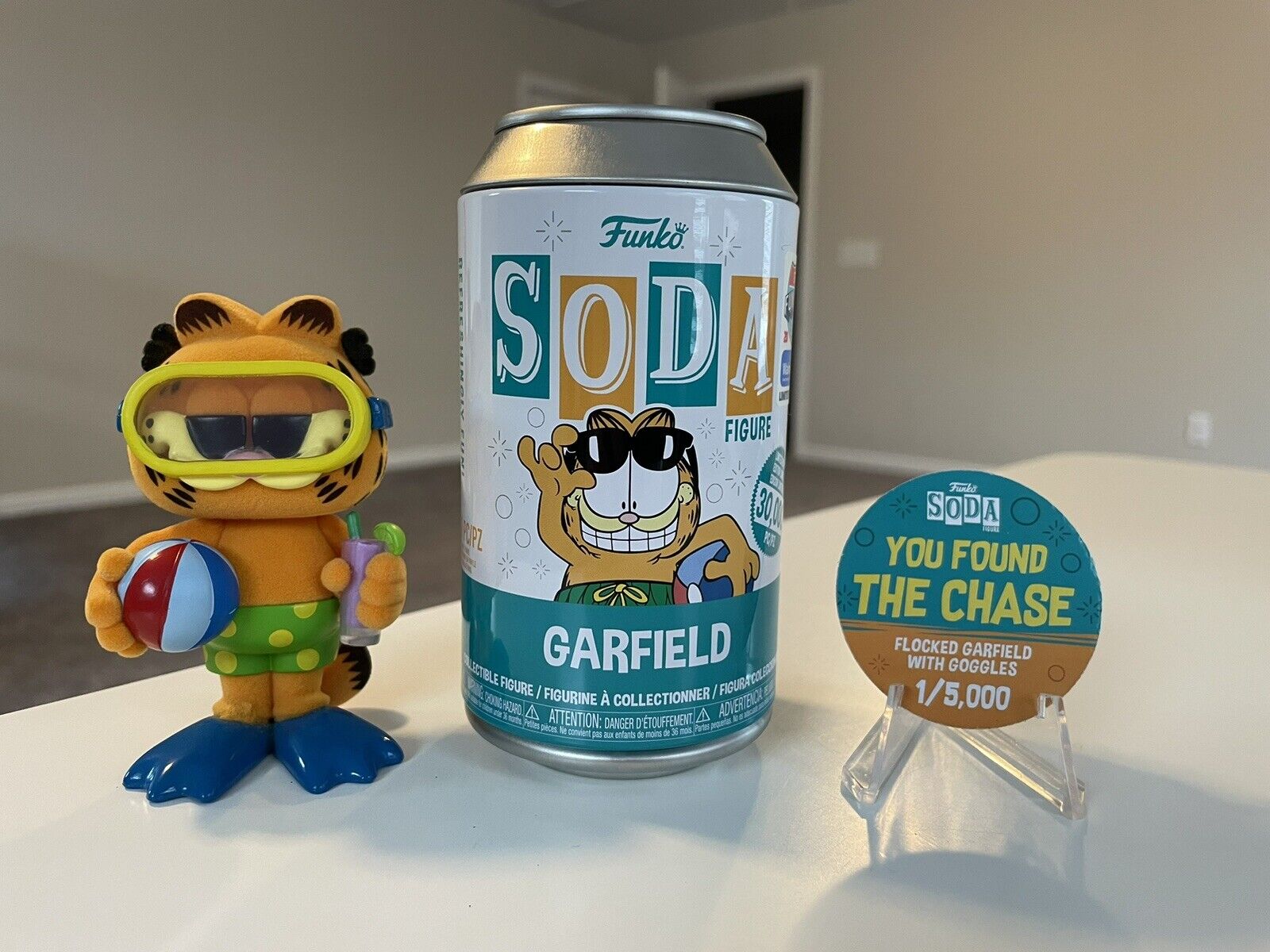 Funko Soda FLOCKED GARFIELD WITH GOGGLES Walmart Limited Chase Figure 1/5000