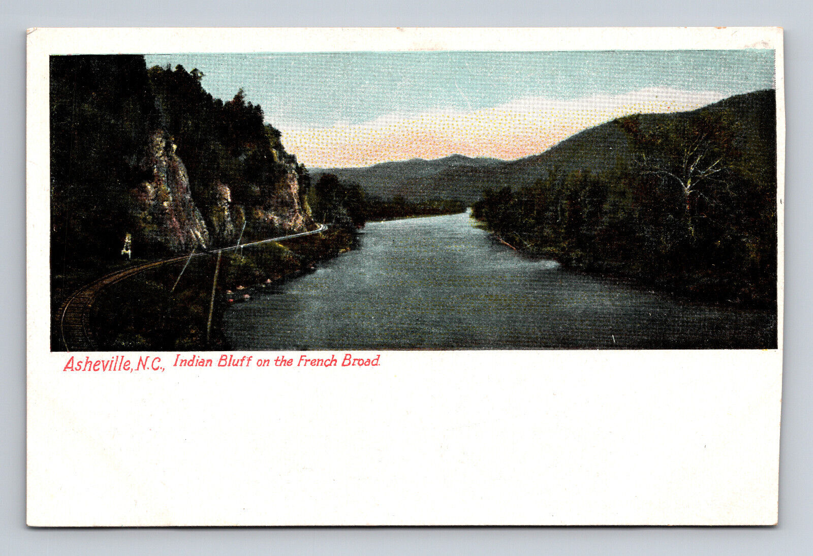 Indian Bluff on the French Broad River Asheville NC UDB Postcard UPD