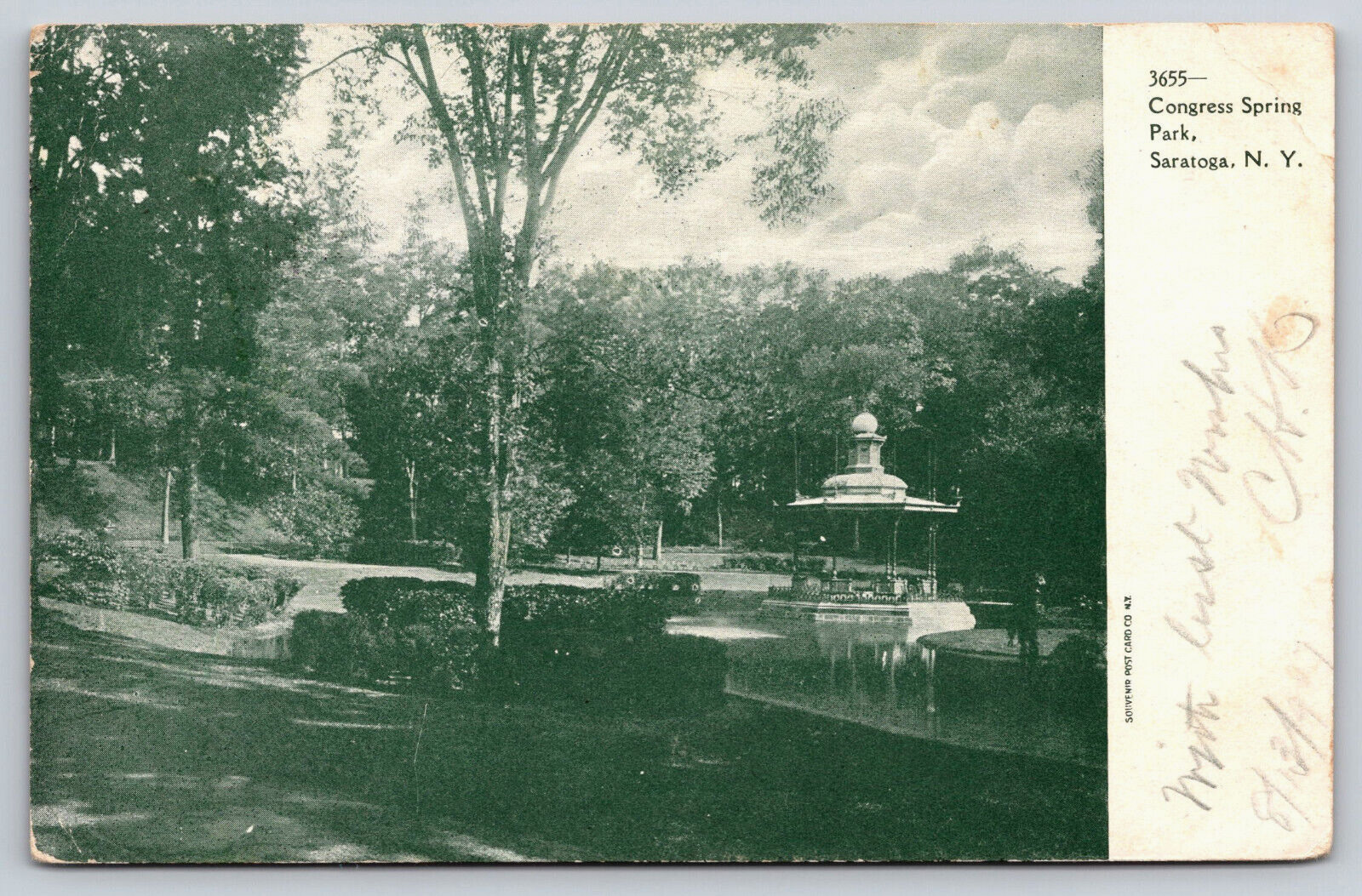 Saratoga NY-New York, Congress Spring Park, Vintage Antique 1907 Postcard