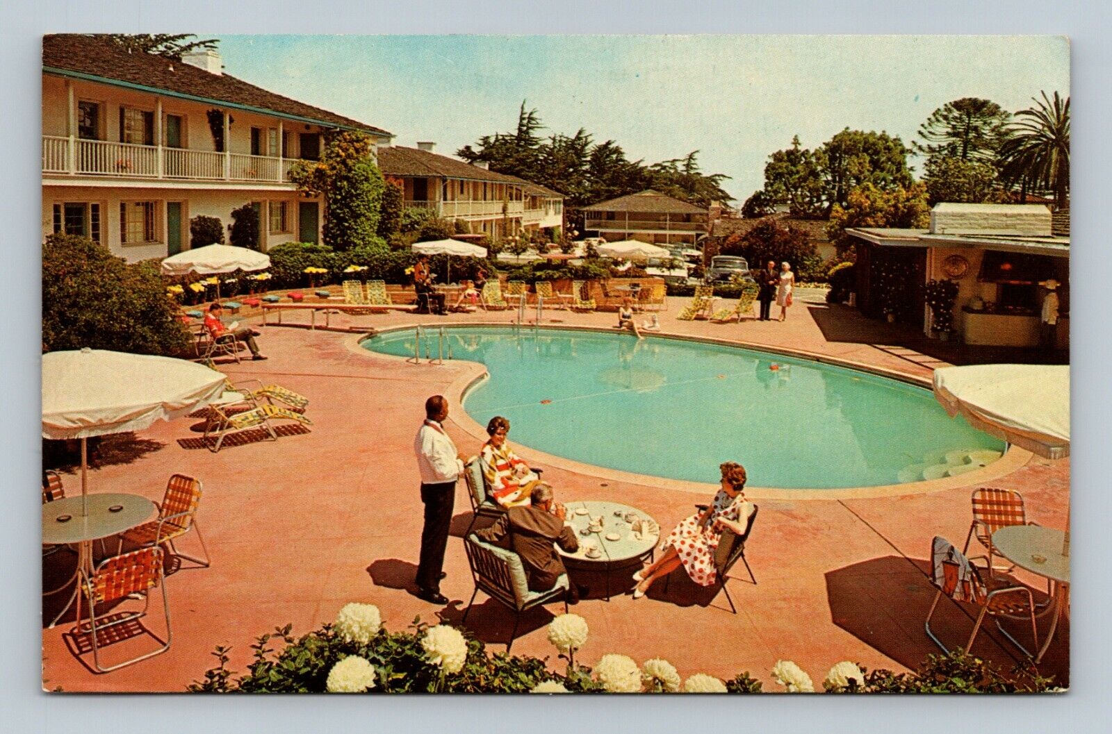Monterey CA Casa Munras Garden Hotel Pool Vintage Postcard California