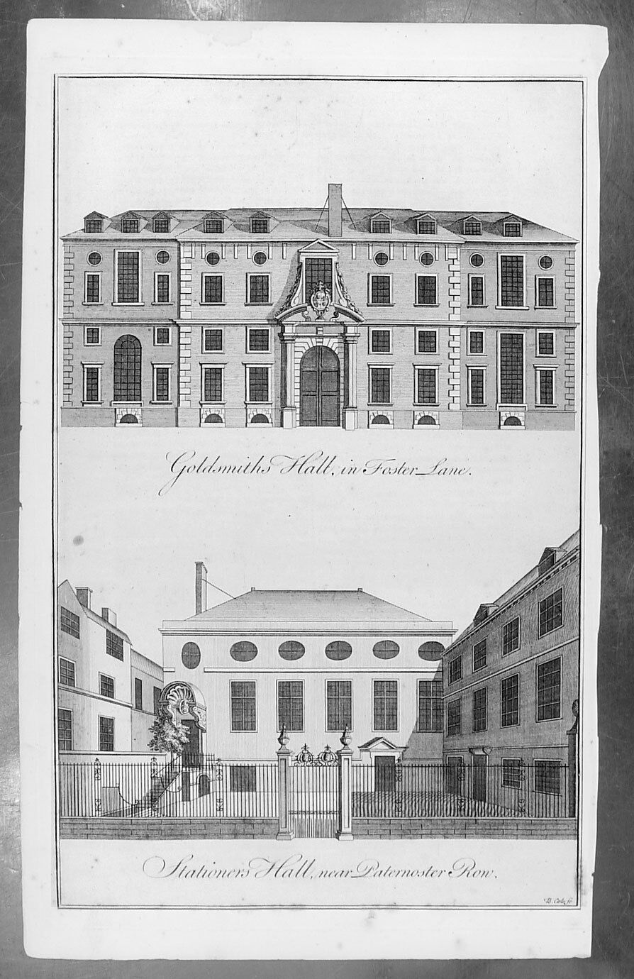 1755 Maitland Antique Print of Stationers & Goldsmiths Hall Fosters Lane, London