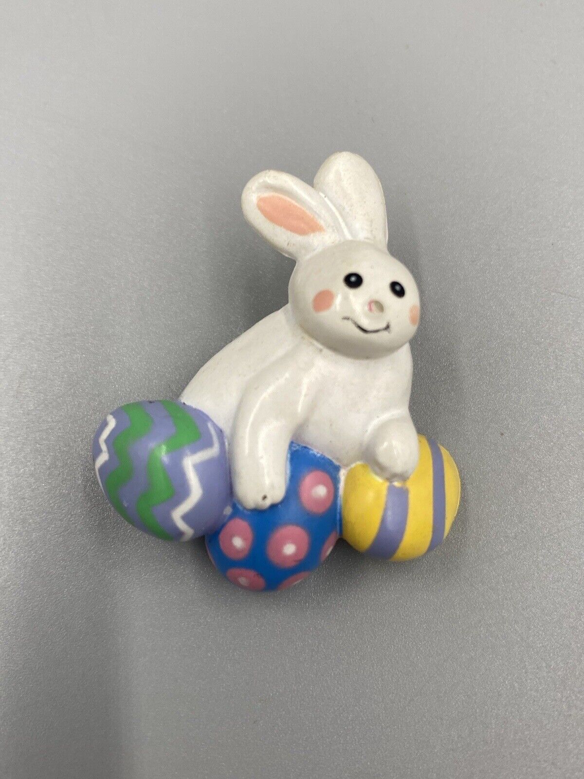 Vintage Easter Bunny Rabbit W/ Easter Eggs Easter Unlimited Lapel Pin Brooch