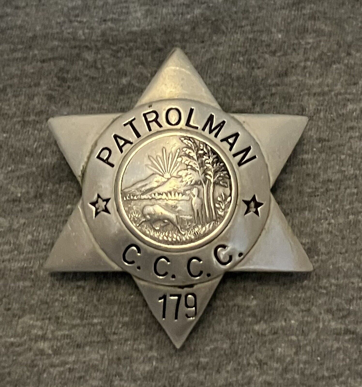 Vintage Obsolete 1930s Civilian Conservation Corps Camp Indiana Patrolman Badge