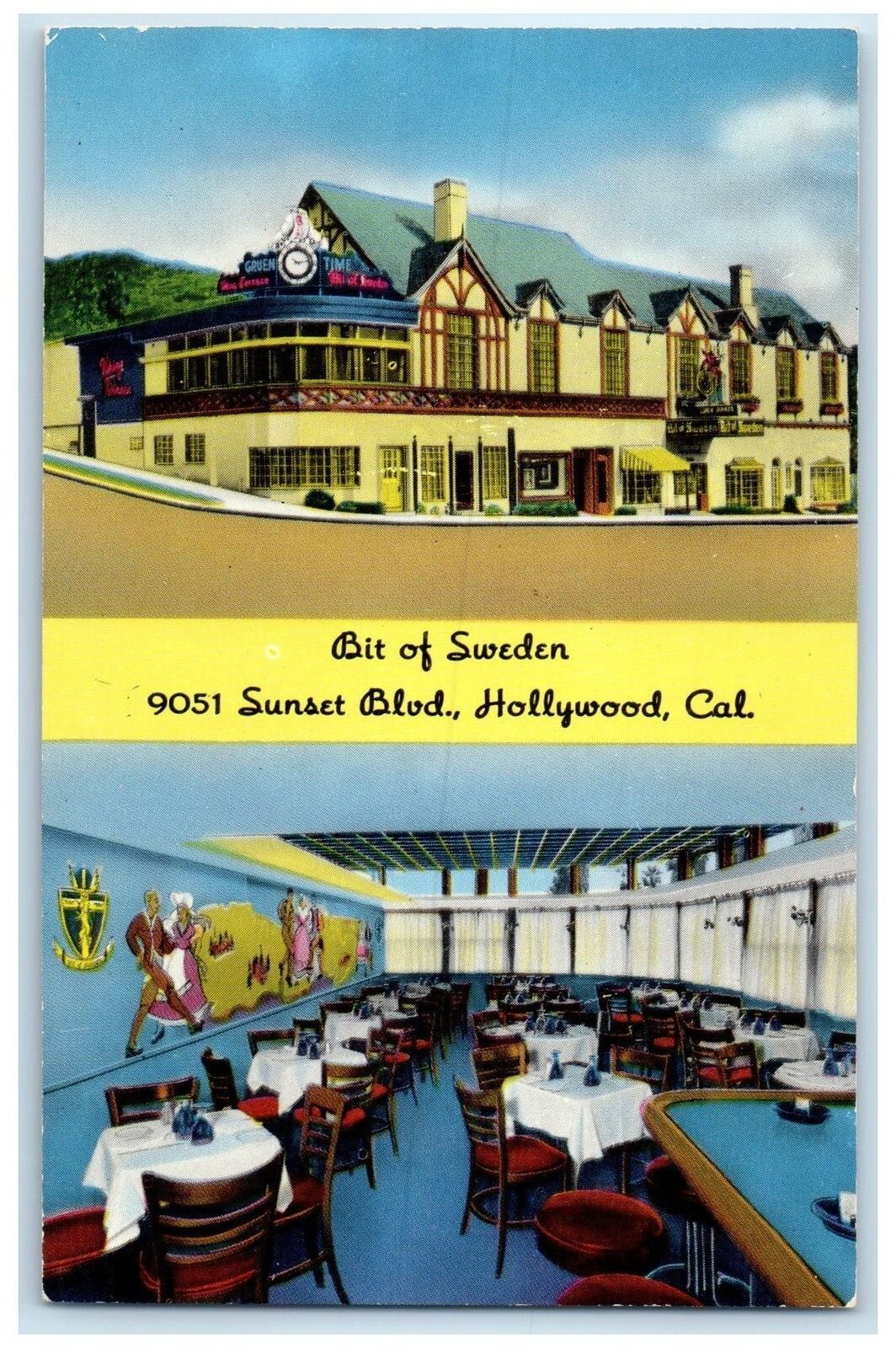 c1940's Bit Of Sweden Interior Scene Hollywood California CA Unposted Postcard