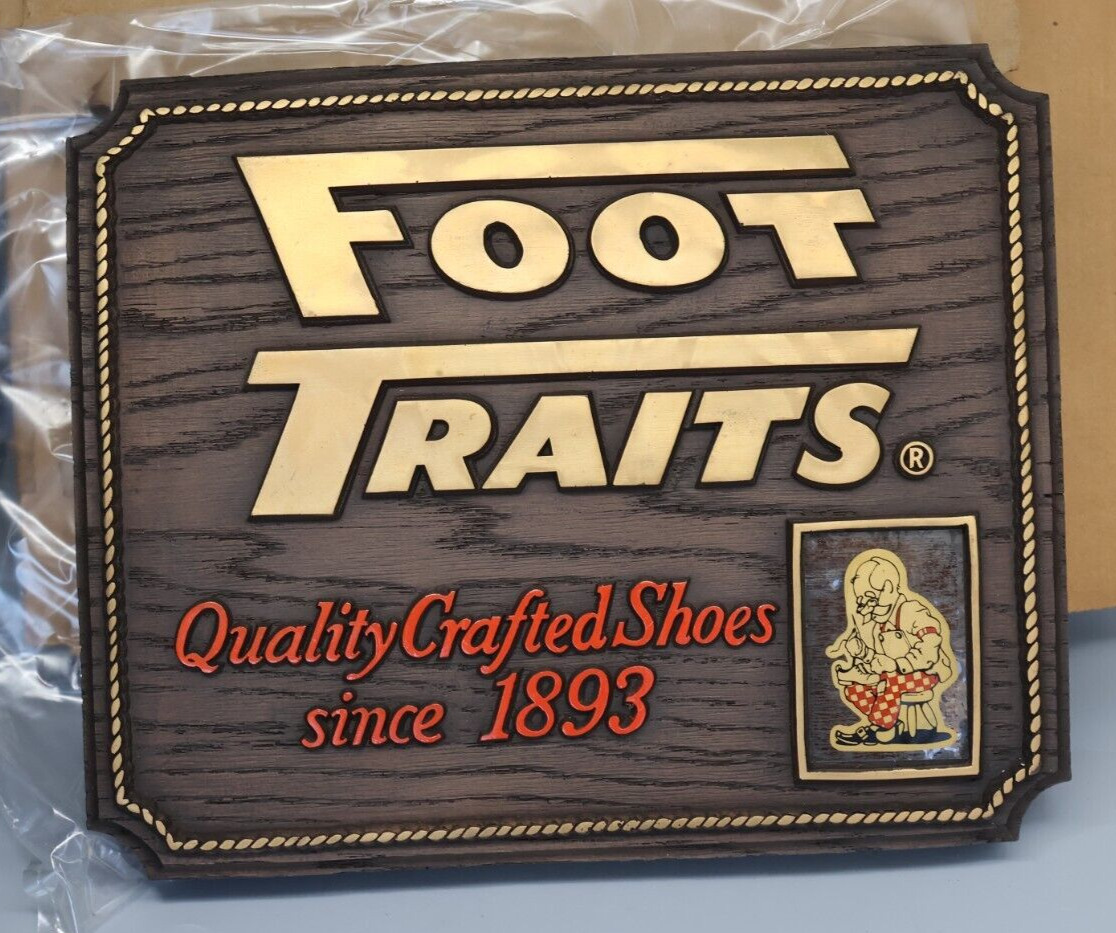 Vintage FOOT TRAITS Store Shoe Display Sign UNUSED