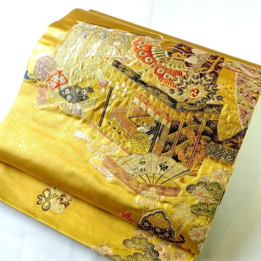 Japanese Gorgeous Embroidered Belts Gold Ball Imperial Carriage Formal Wear