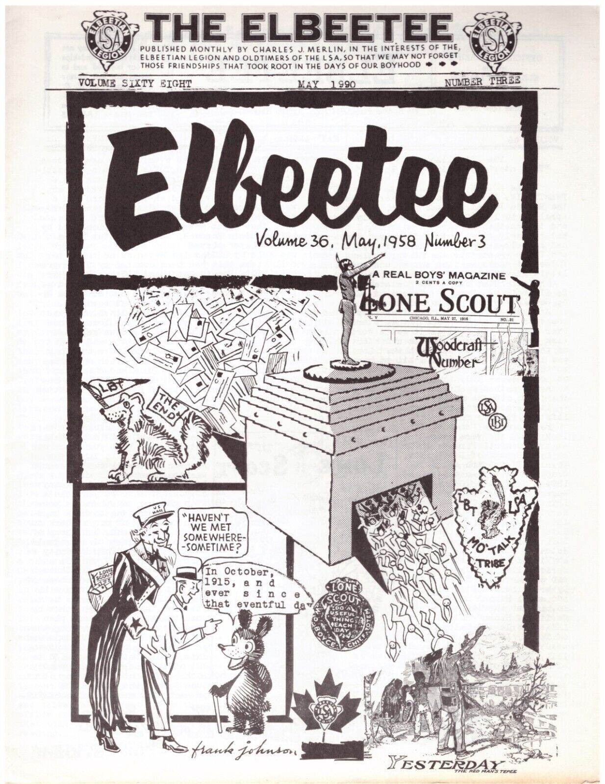 Lone Scouts - Elbeetee  Vol. 68 No. 3 May 1990 - Very good condition -