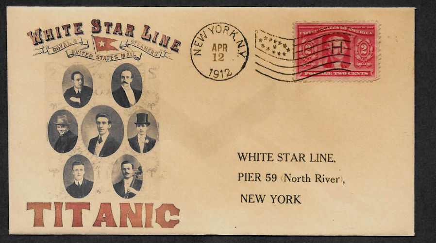 1912 Titanic Ad Reprint with 105 year old stamp on Collector's Envelope *OP1087