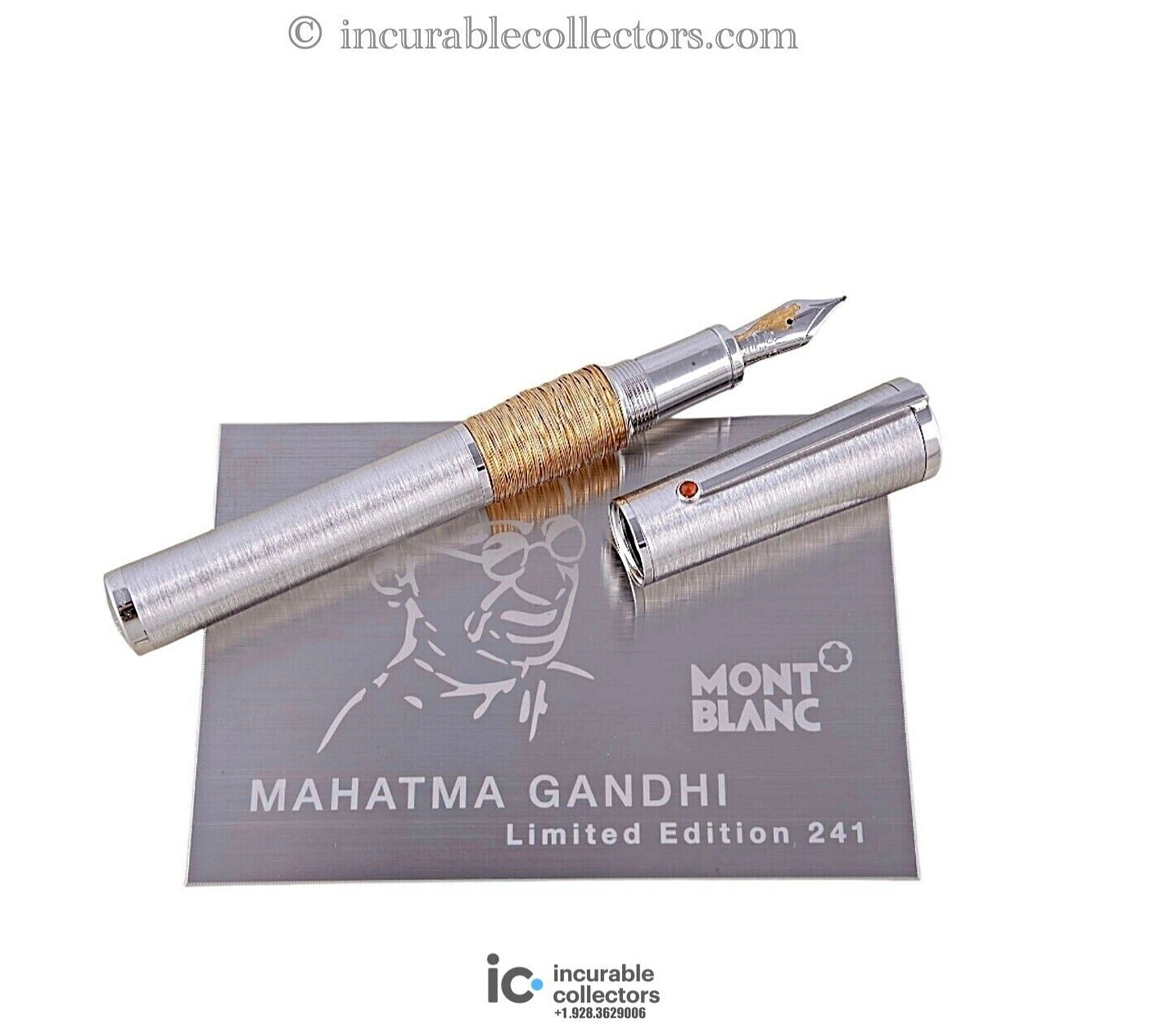 RARE MONTBLANC MAHATMA GANDHI GREAT CHARACTERS LE 241 FOUNTAIN PEN 18K GOLD