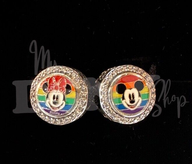2024 Disney Parks Pandora Mickey Minnie Mouse Rainbow Pride Charm Exclusive.