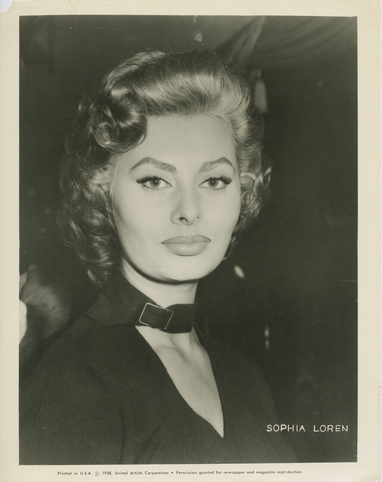 Italy Italian  Actress Sophia Loren  Portrait A1544 A15 Original Vintage Photo