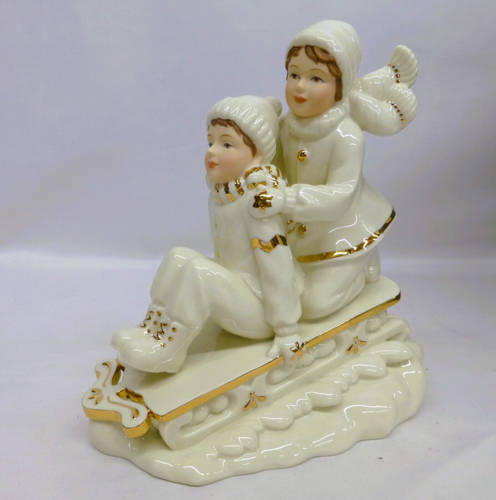 Lenox Snowy Day Celebration Kids on  Sleigh Riding Figurine - NEW