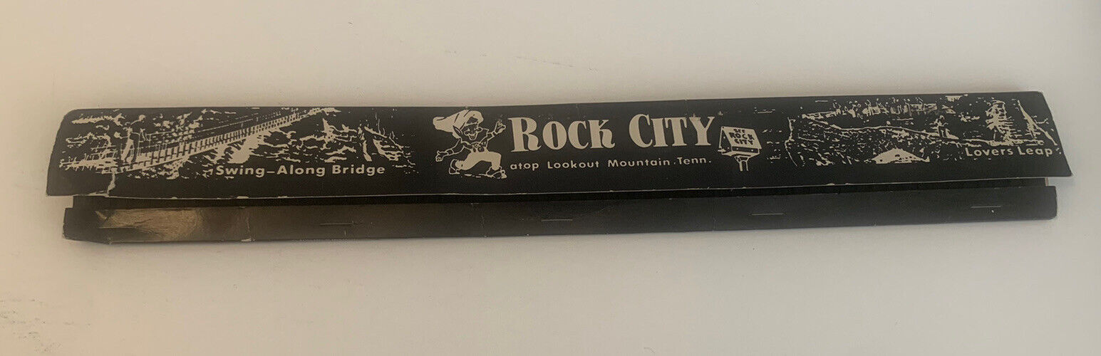 Vtg 15”W Rock City Matchbook World’s Largest Ad Full Unstruck Matches Tennessee