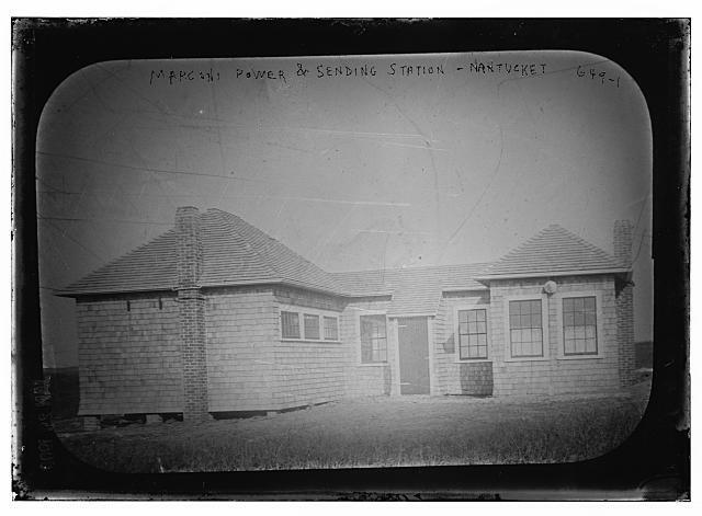 Photo:Marconi poser and sending station, Nantucket, Mass.