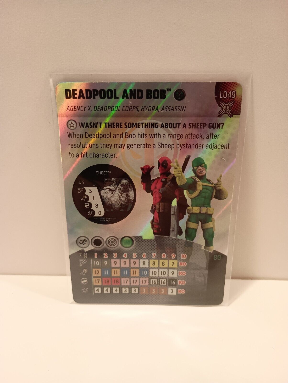 Heroclix Deadpool and Bob L049 Marvel Deadpool Weapon X Legacy Card