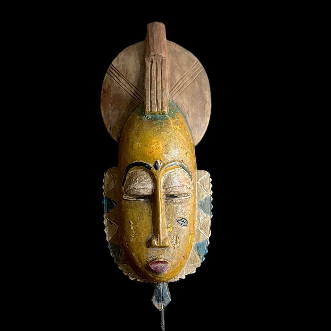 African Tribal Wood masks Baule Mask Wooden Tribal Mask Handmade folk art-9957