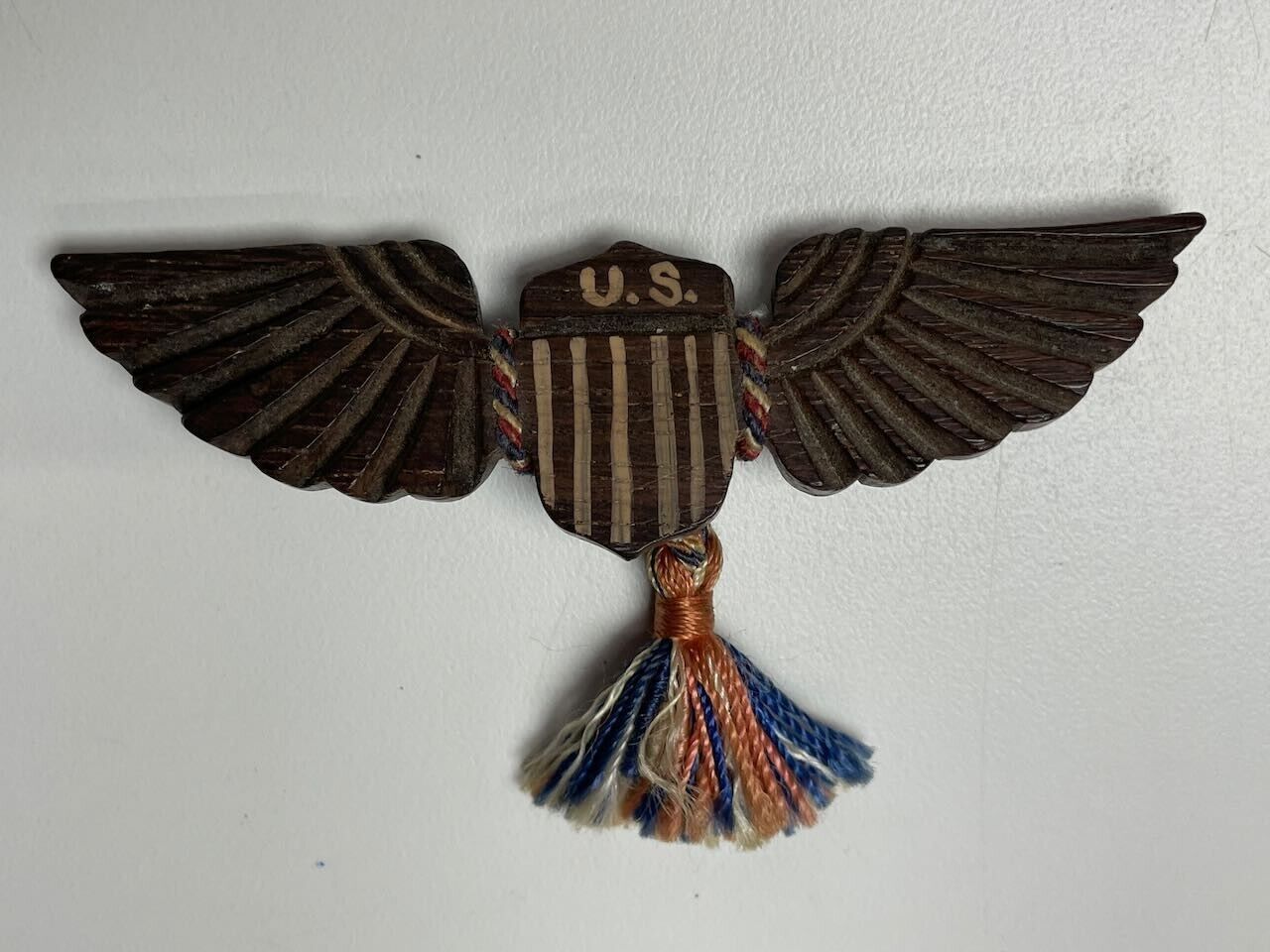 WW1 or WW2 wooden pilot wings US sweetheart patriotic 4\