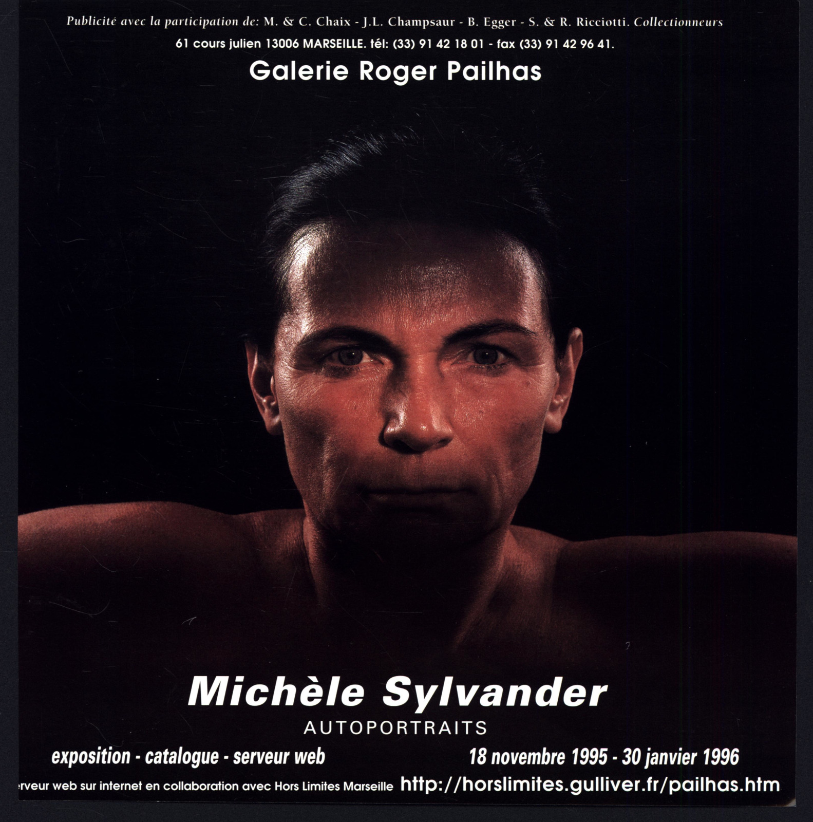 1995 MICHELE SYLVANDER AUTOPORTRAITS GALERIE ROGER PAILHAS MARSEILLE PRINT AD