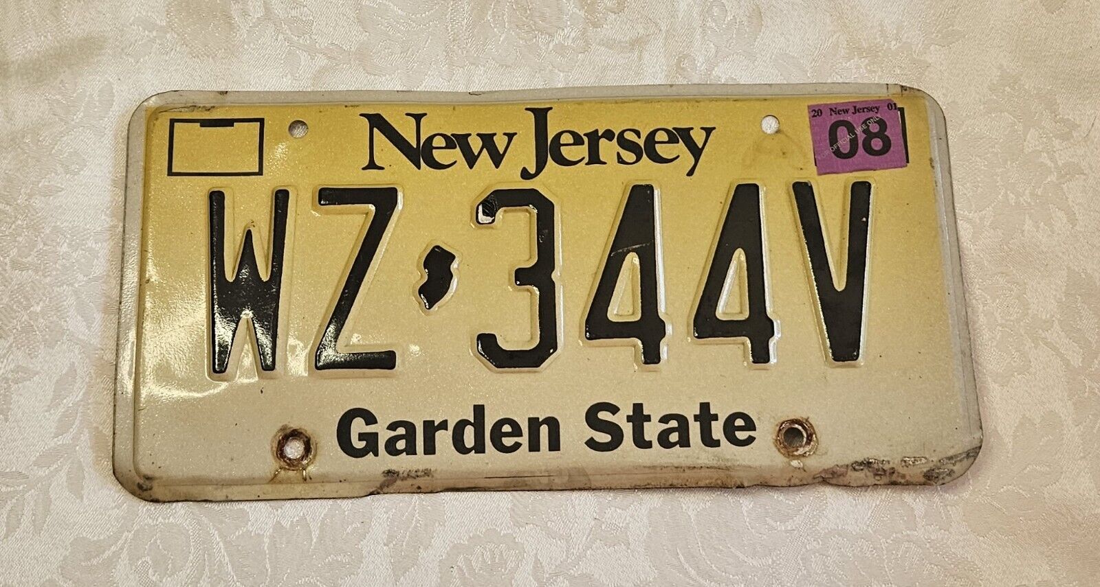 90s New Jersey Garden State License Plate WZ 344V