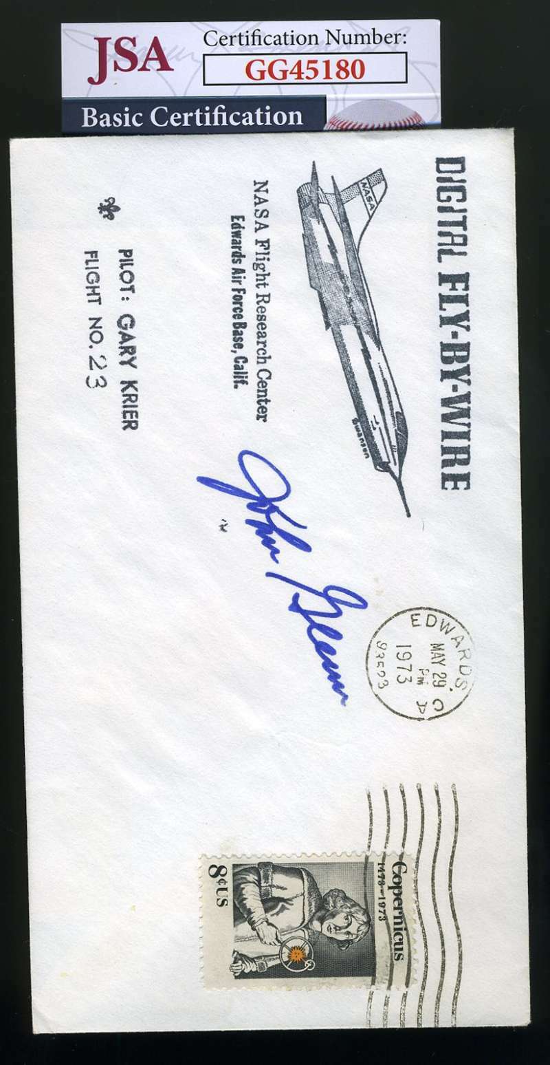 John Glenn JSA Cert Hand Signed 1973 FDC Cache Autograph