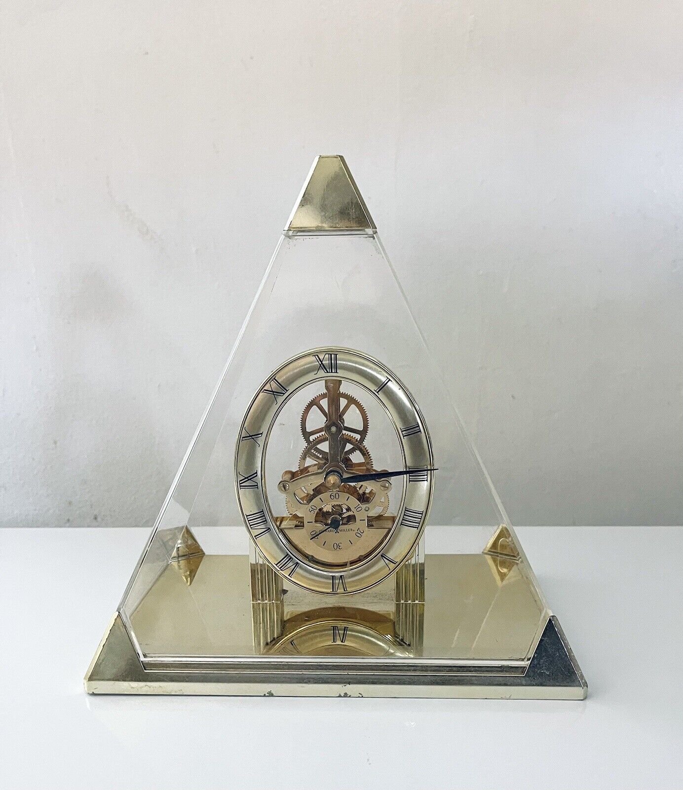 Vintage Seiko Quartz Pyramid Gold Mantel Clock