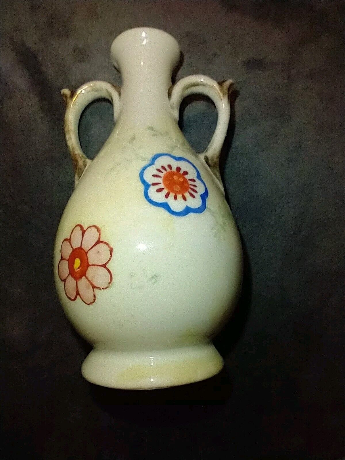 Vintage Porcelain Miniature Vase With Floral Design Made In Japan