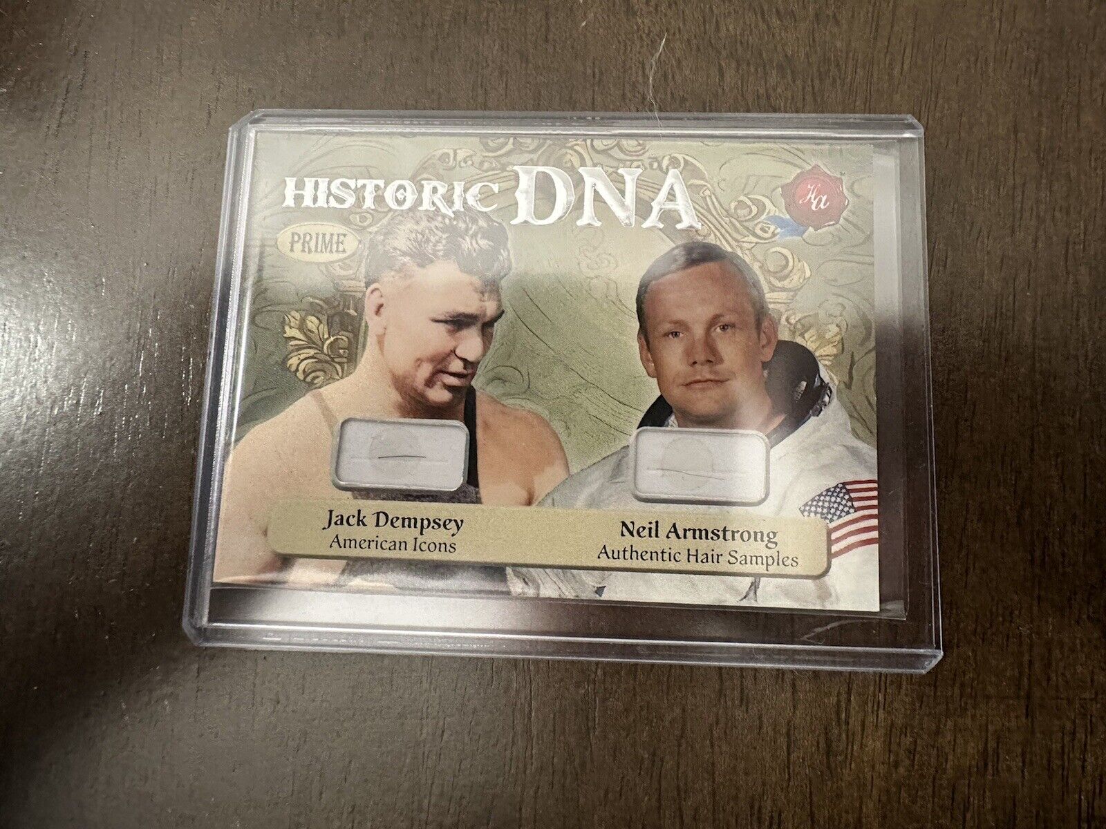 2024 Historic Autographs Prime Jack Dempsey Neil Armstrong 1/11 Dual Hair Relic 