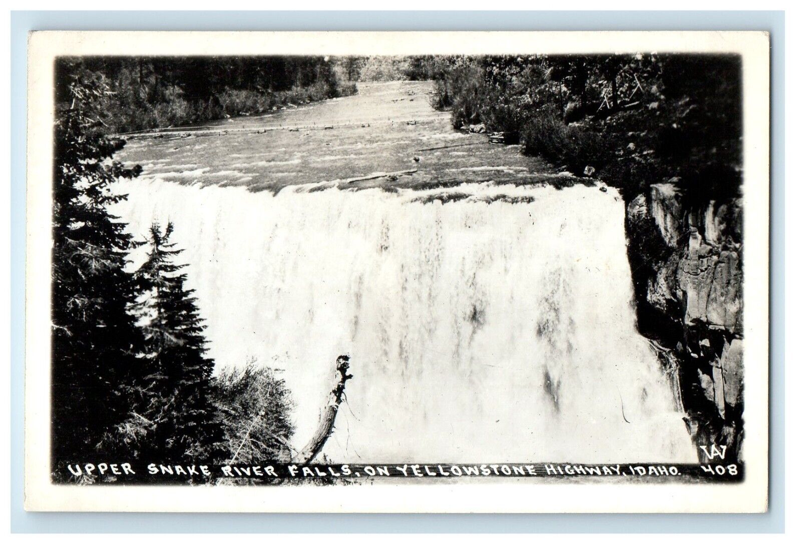 c1940\'s Upper Snake River Falls Yellowstone Highway Idaho ID RPPC Photo Postcard
