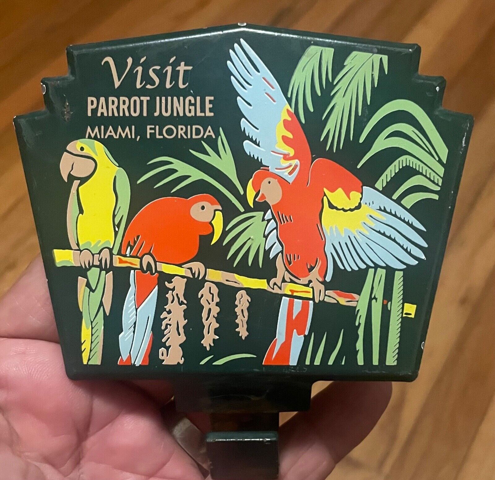 Miami Florida Parrot Jungle FAKE Not Vintage License Topper Sign
