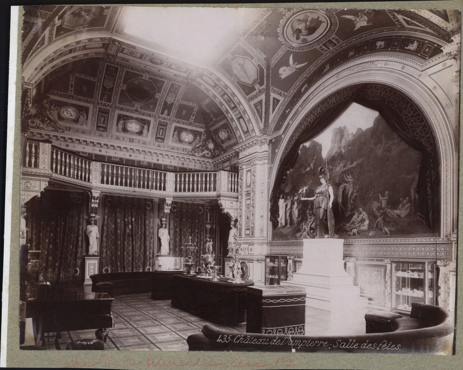 France, Yvelines, Château de Dampierre, Salle des Fêtes, ca.1880, vintage print