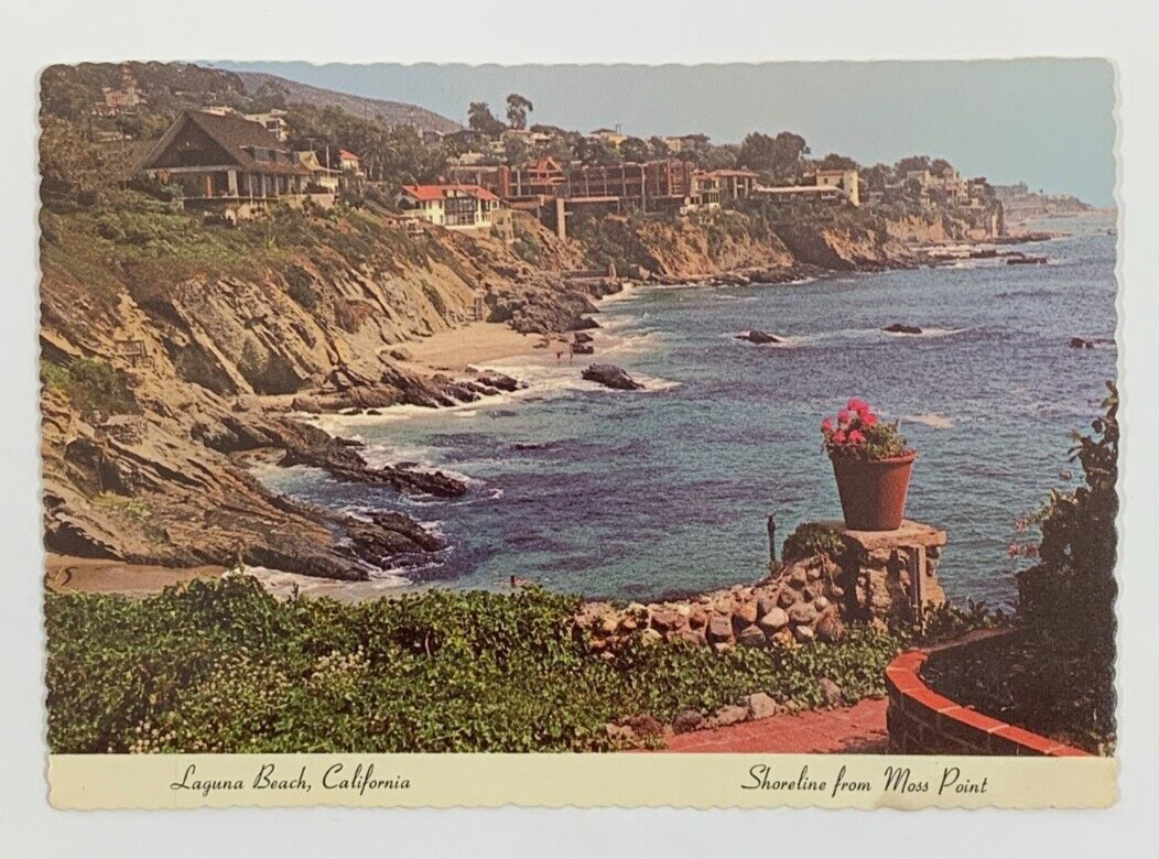Shoreline from Moss Point Laguna Beach California Postcard Unposted