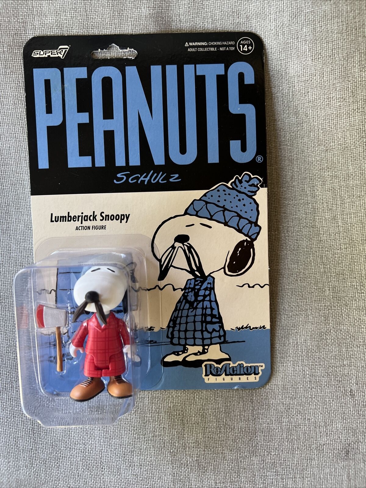 Lumberjack Snoopy Peanuts Super 7 Reaction Action Figure