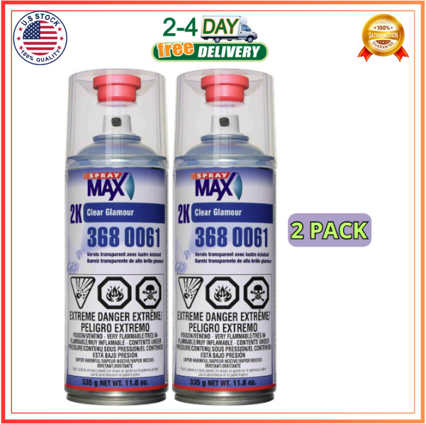 USC Spray Max 2k High Gloss Clearcoat Aerosol 2 PACK Bottle 2Component Clearcoat