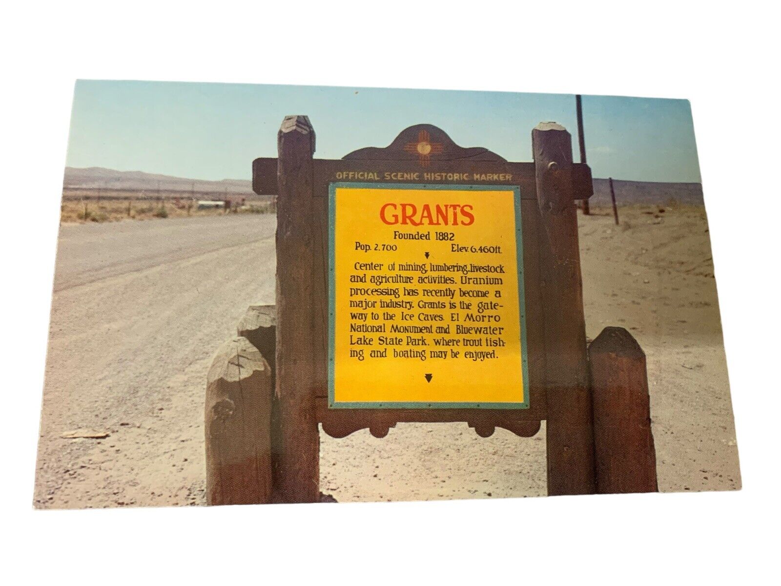 Grants NM-New Mexico, Grants Historic Marker, c1958 Antique Vintage Postcard