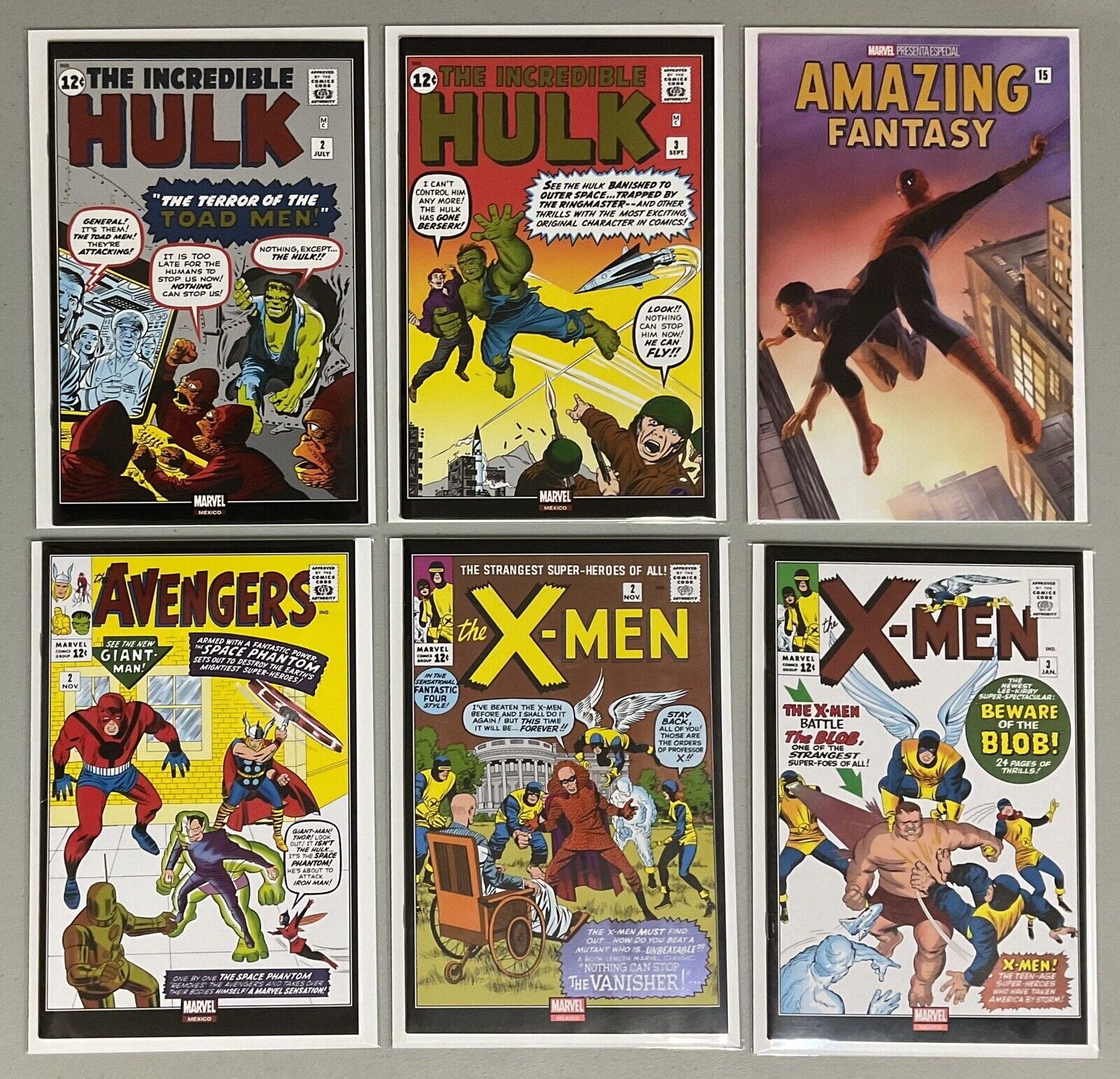 🔥Mexican Foil Variants🔥Amazing Fantasy 15 Hulk X-Men Avengers 1🔥NM(9.4-9.8)🔥