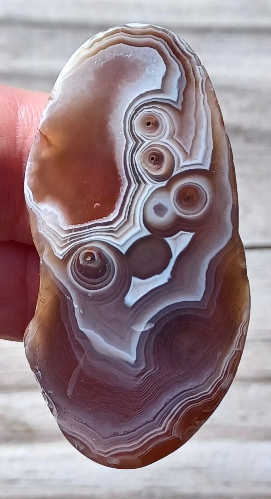 Botswana Agate Polished Front And Back 17g Crystal Display Focal Stone Wire Wrap