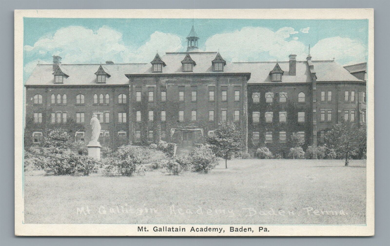 Mt Gallatain Academy BADEN PA Beaver County Pennsylvania Postcard