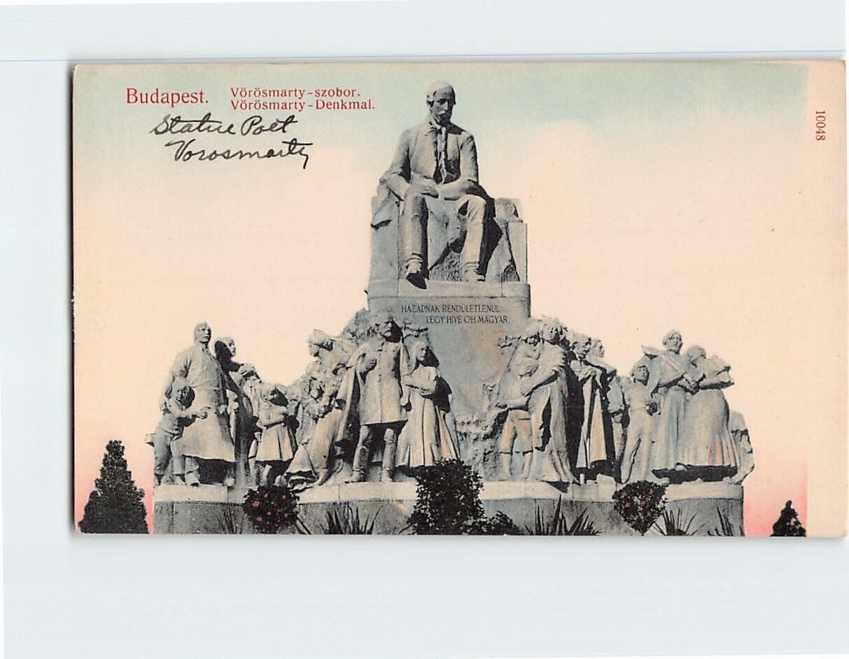Postcard Vörösmarty-szobor, Budapest, Hungary