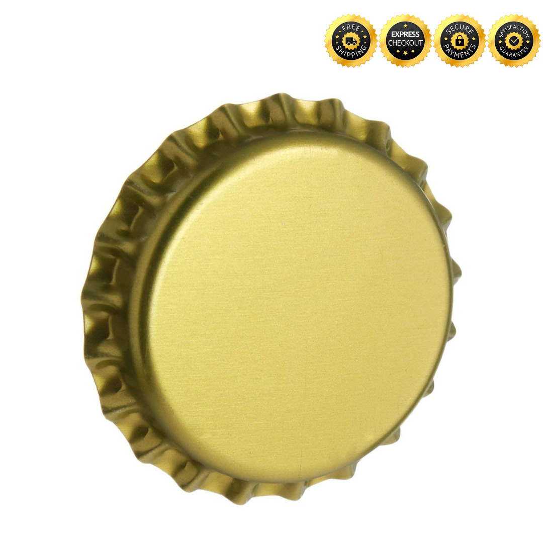 North Mountain Supply Crown Beer Bottle Caps - Gold - Oxygen Barrier - 500 Count